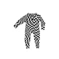 Load image into Gallery viewer, B&W Wavy Checker | Bamboo Zip Romper
