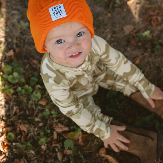 Vintage Camo | Bamboo Zip Romper