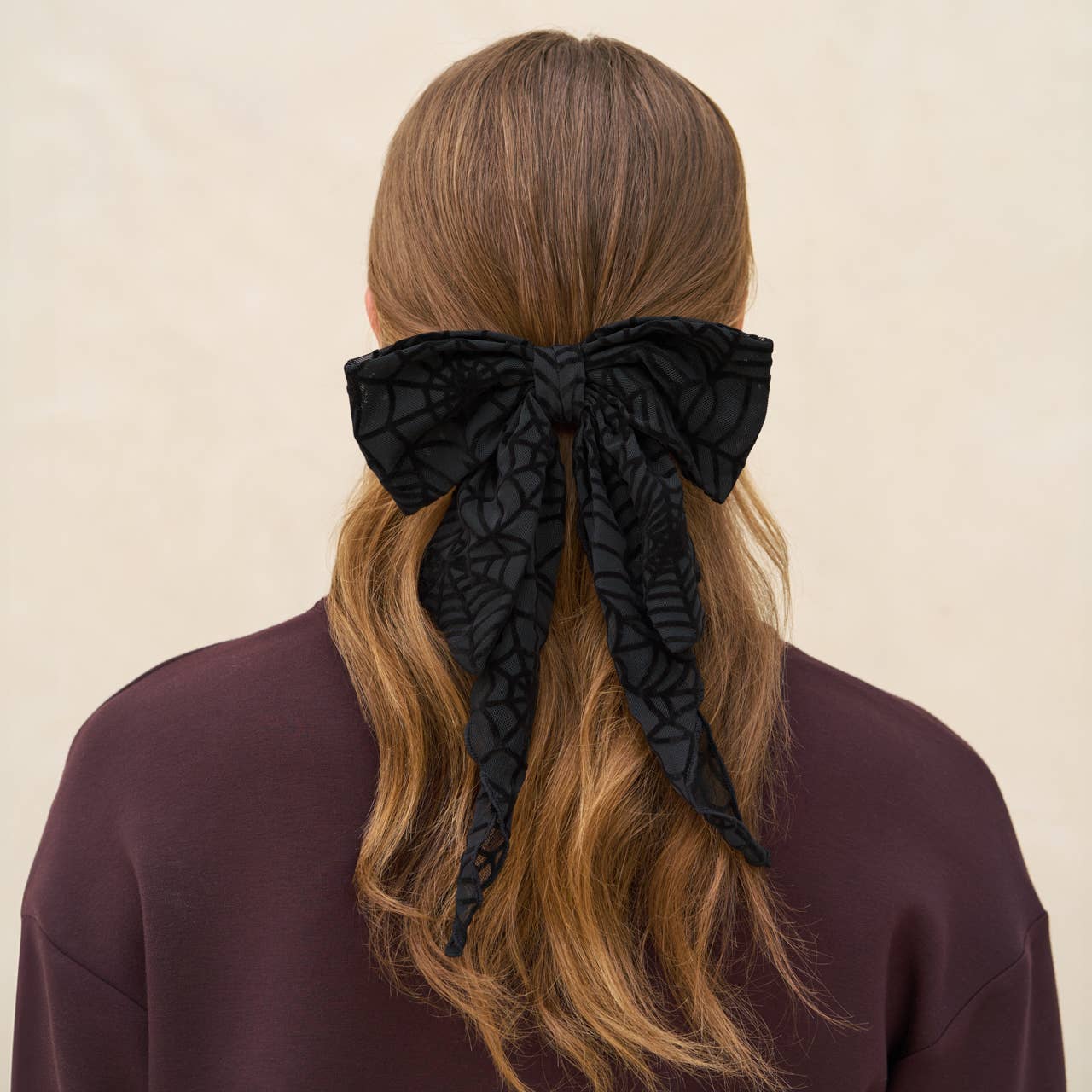 KITSCH - Oversized Bow Hair Clip - Spiderweb