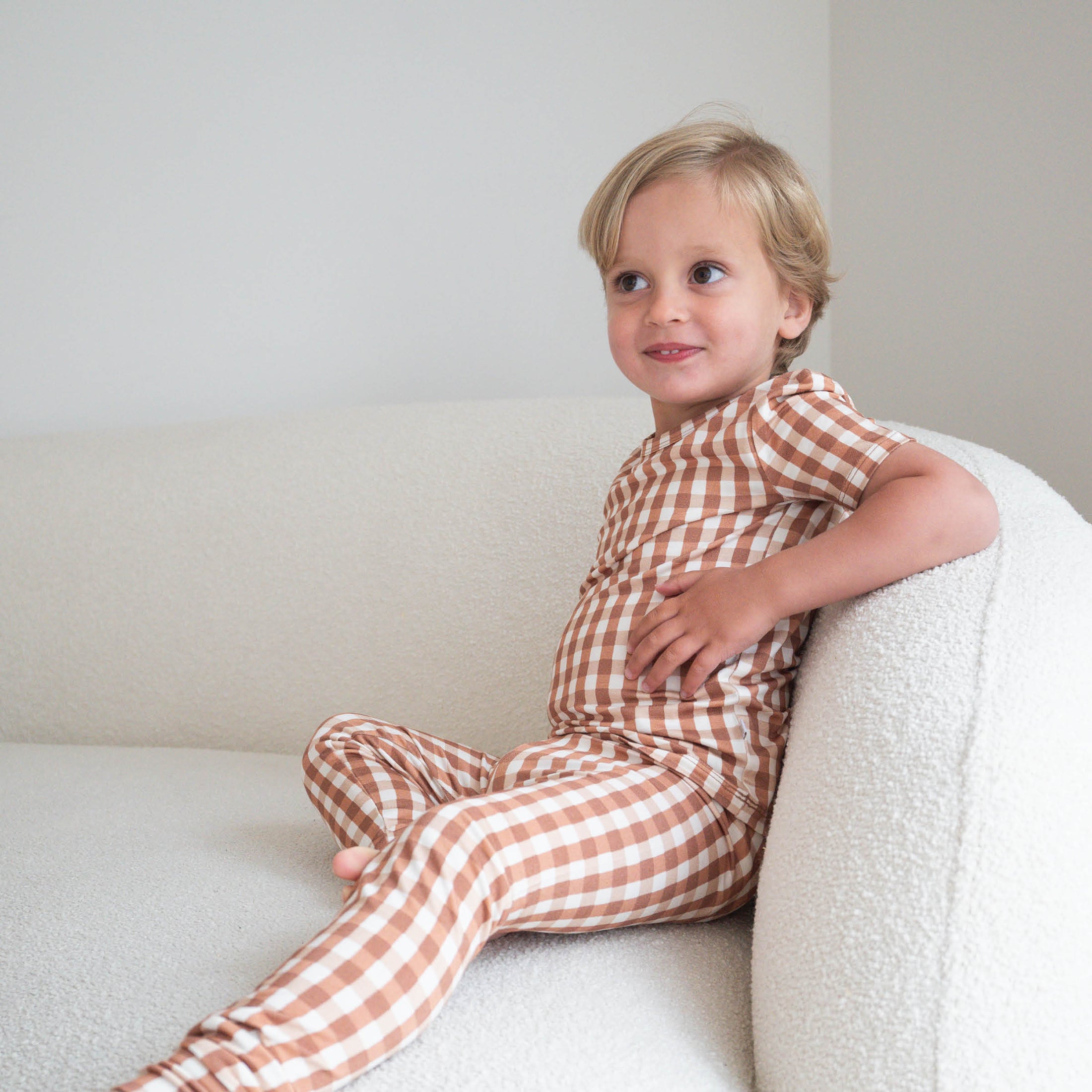 Chocolate Gingham | Bamboo Two Piece Set