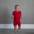 Load image into Gallery viewer, Crimson Red | Ribbed Bamboo Short Set
