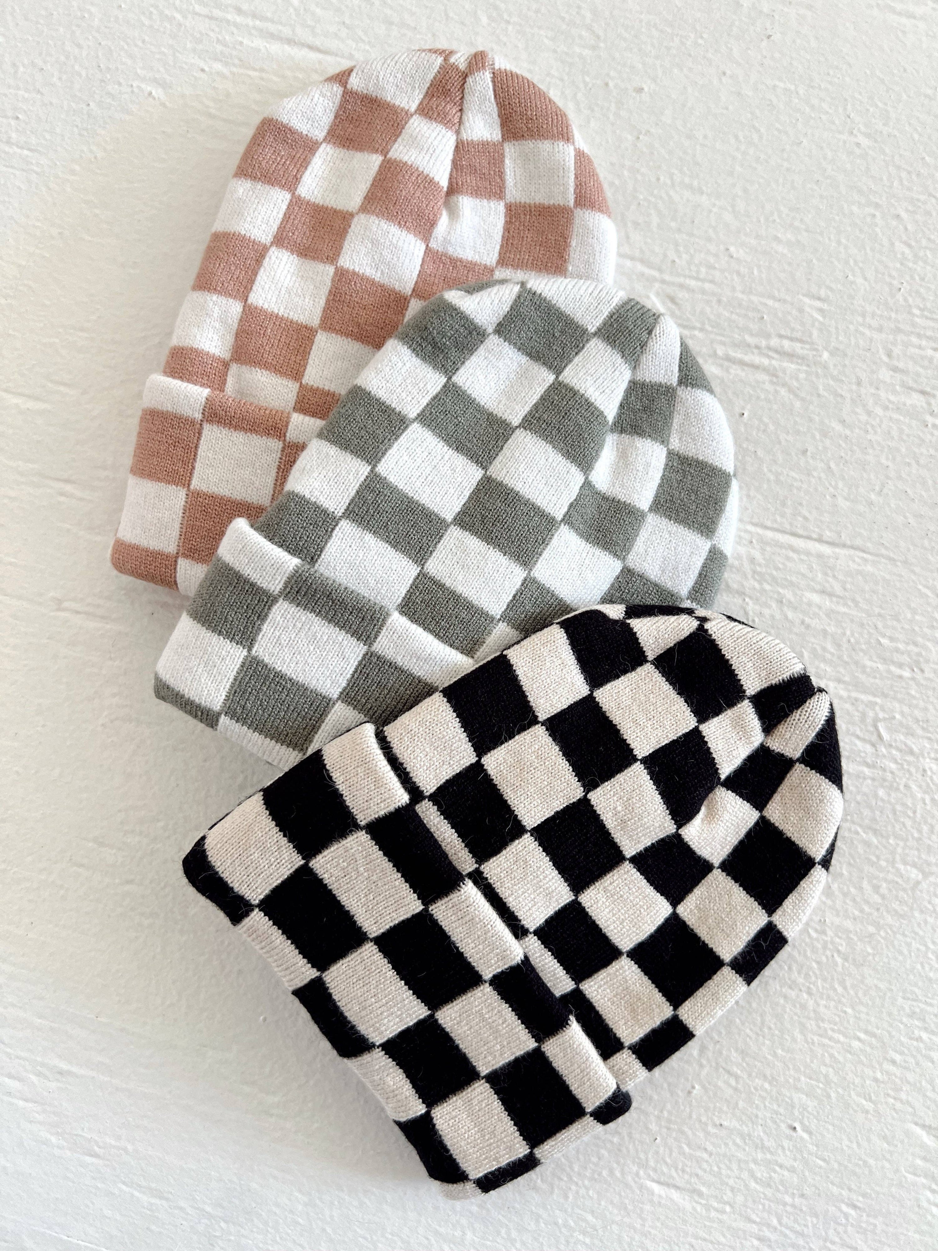 SpearmintLOVE - Baby's First Hat®, Fern/Warm White Checkerboard