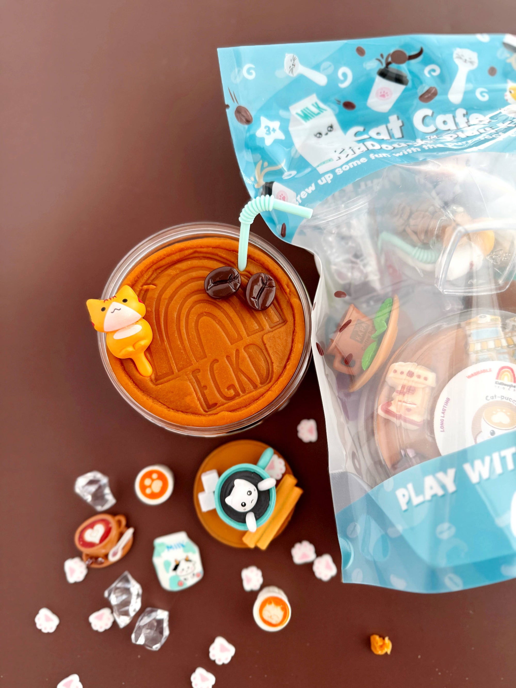 Earth Grown KidDoughs (KidDoughs by EGKD) - Cat Cafe KidDough Play Kit