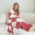 Load image into Gallery viewer, Berry Check | XL Plush Blanket
