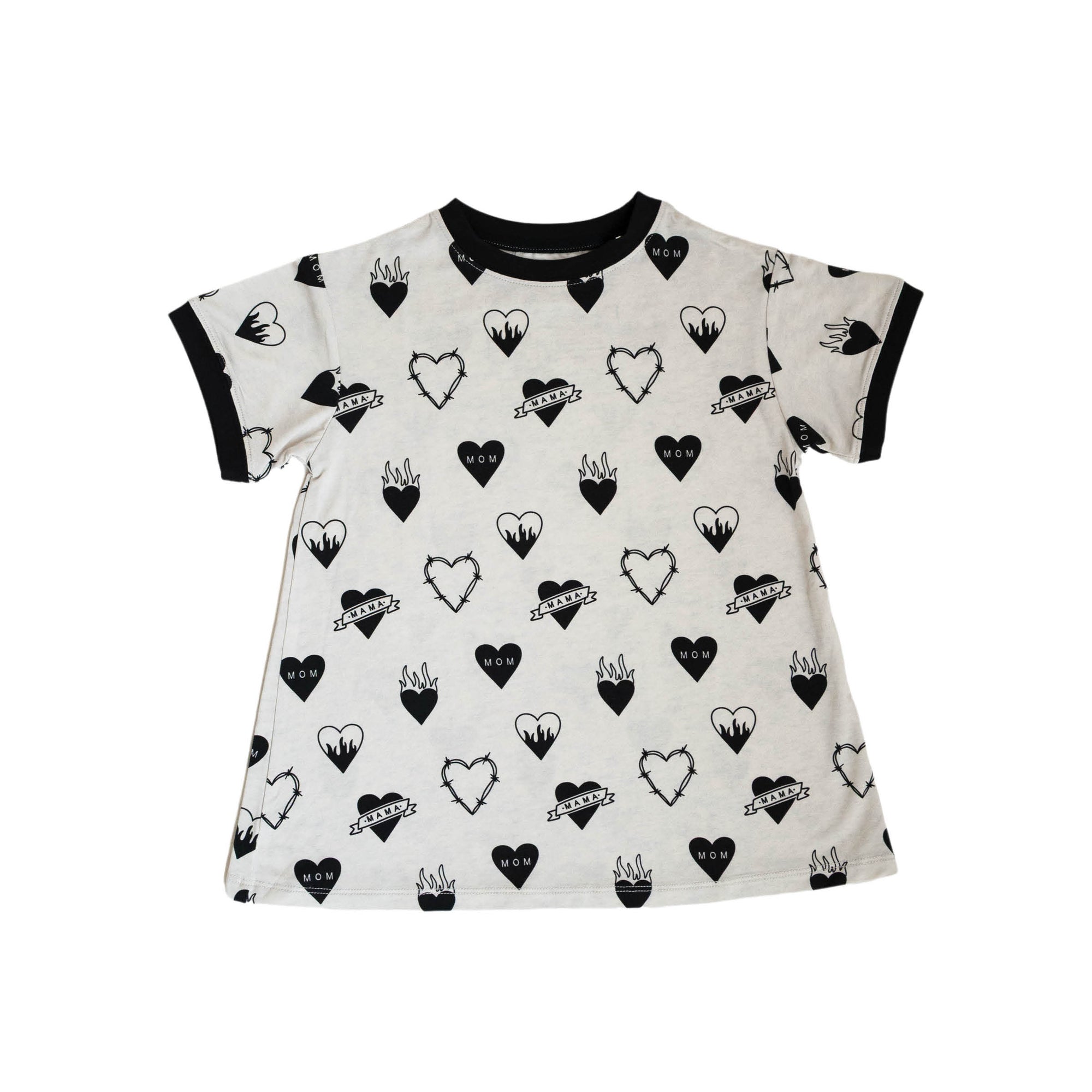 heart t shirt dress Plus Size Graphic Short Sleeve Cotton Blend Crew Neck, Ed Hardy Heart T in Coral, Size 1X, For Streetwear