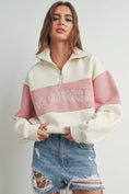 Load image into Gallery viewer, BUTTERMELON - COLOR BLOCKED LOS ANGELES EMBROIDERED SWEATSHIRTS - BMT7261: IVORY / OLIVE / S
