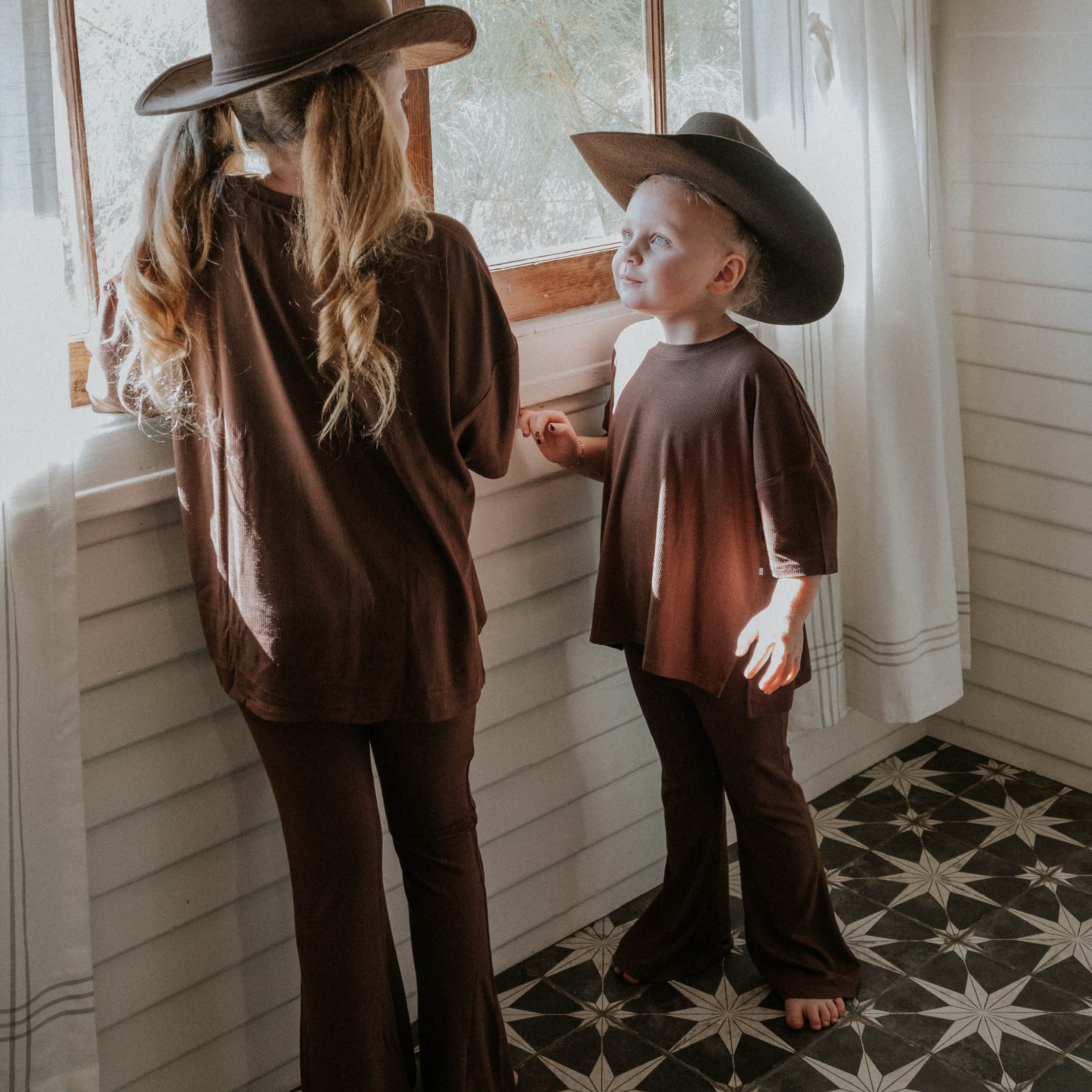 Cowboy Coffee Ribbed | Girl's Everyday Set