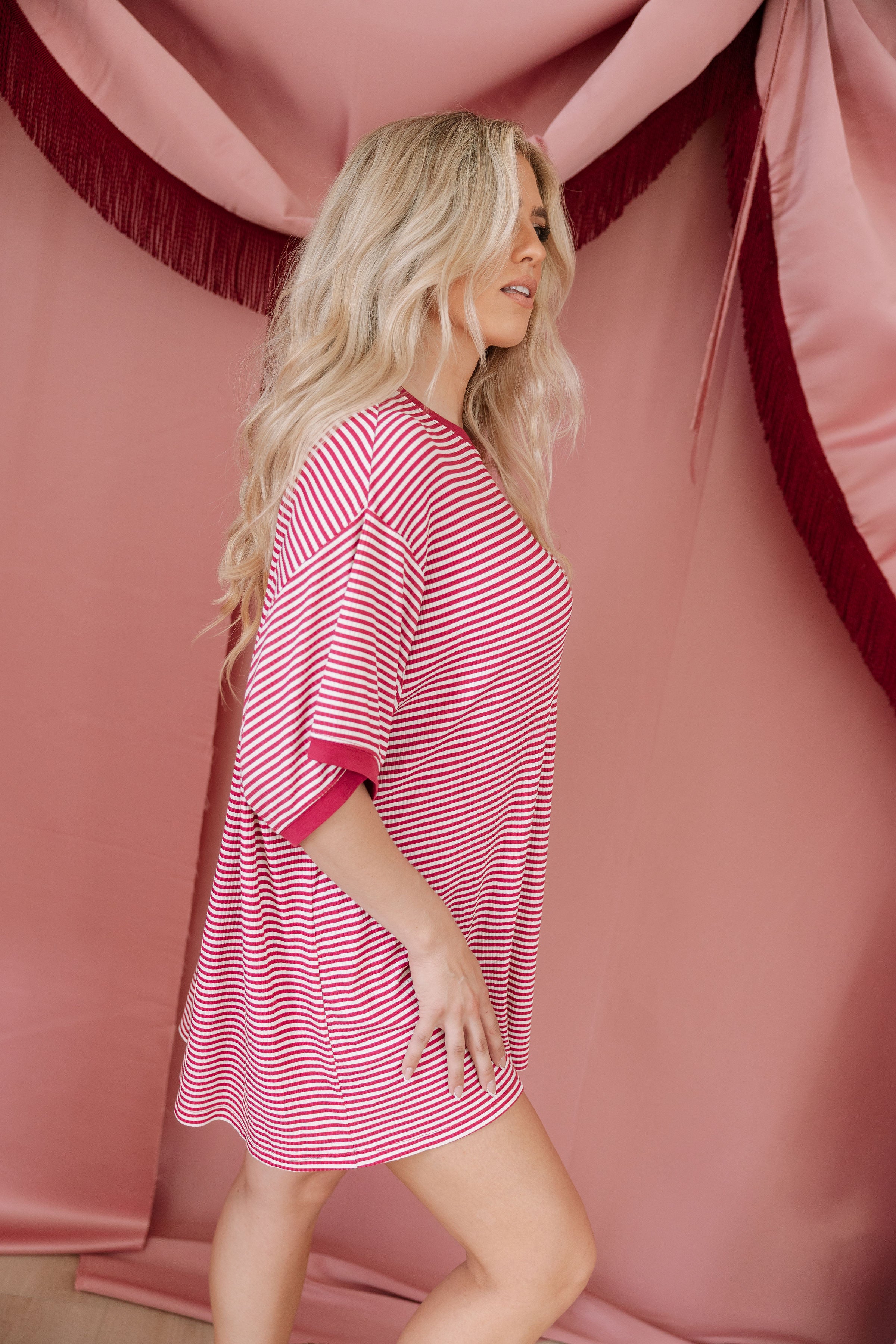 Darlin' Stripe | Ribbed Women's T-Shirt Dress