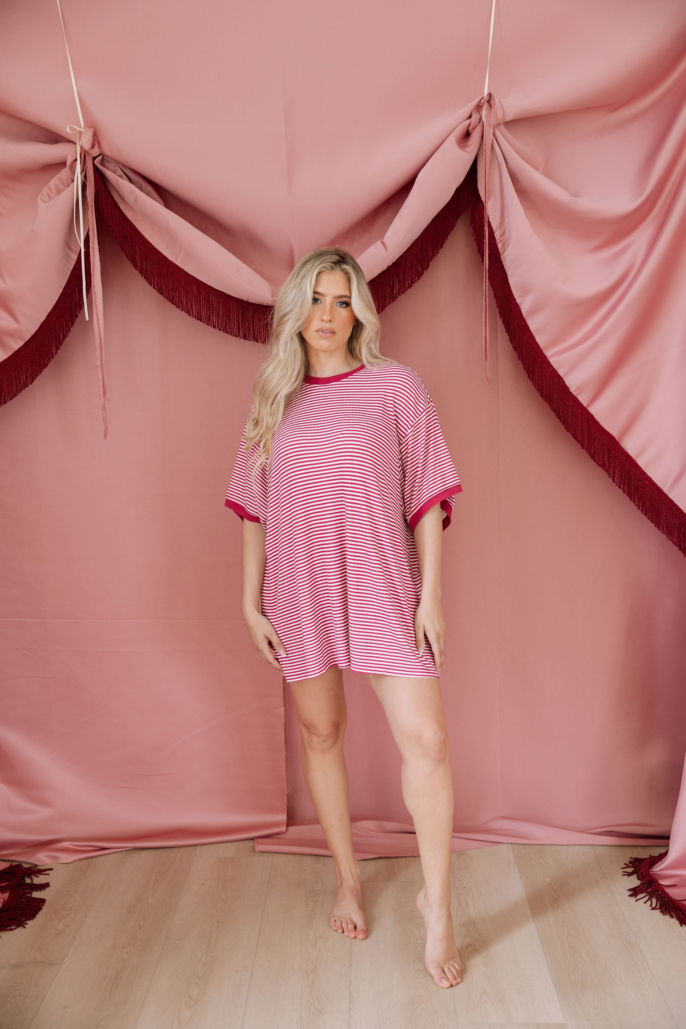 Darlin' Stripe | Ribbed Women's T-Shirt Dress