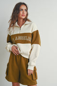 Load image into Gallery viewer, BUTTERMELON - COLOR BLOCKED LOS ANGELES EMBROIDERED SWEATSHIRTS - BMT7261: IVORY / OLIVE / S
