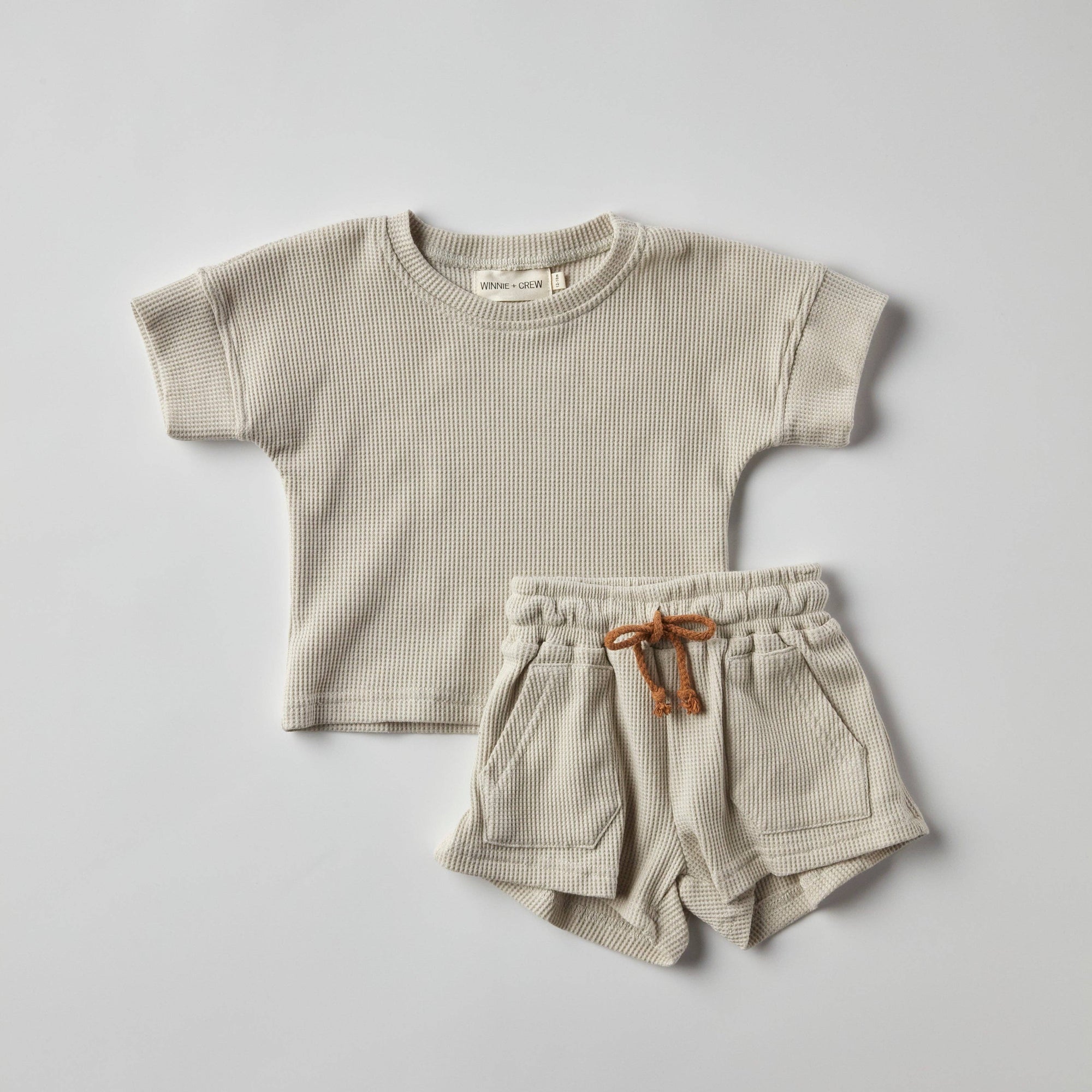 Winnie + Crew - Oakley Waffle Set in Light Grey