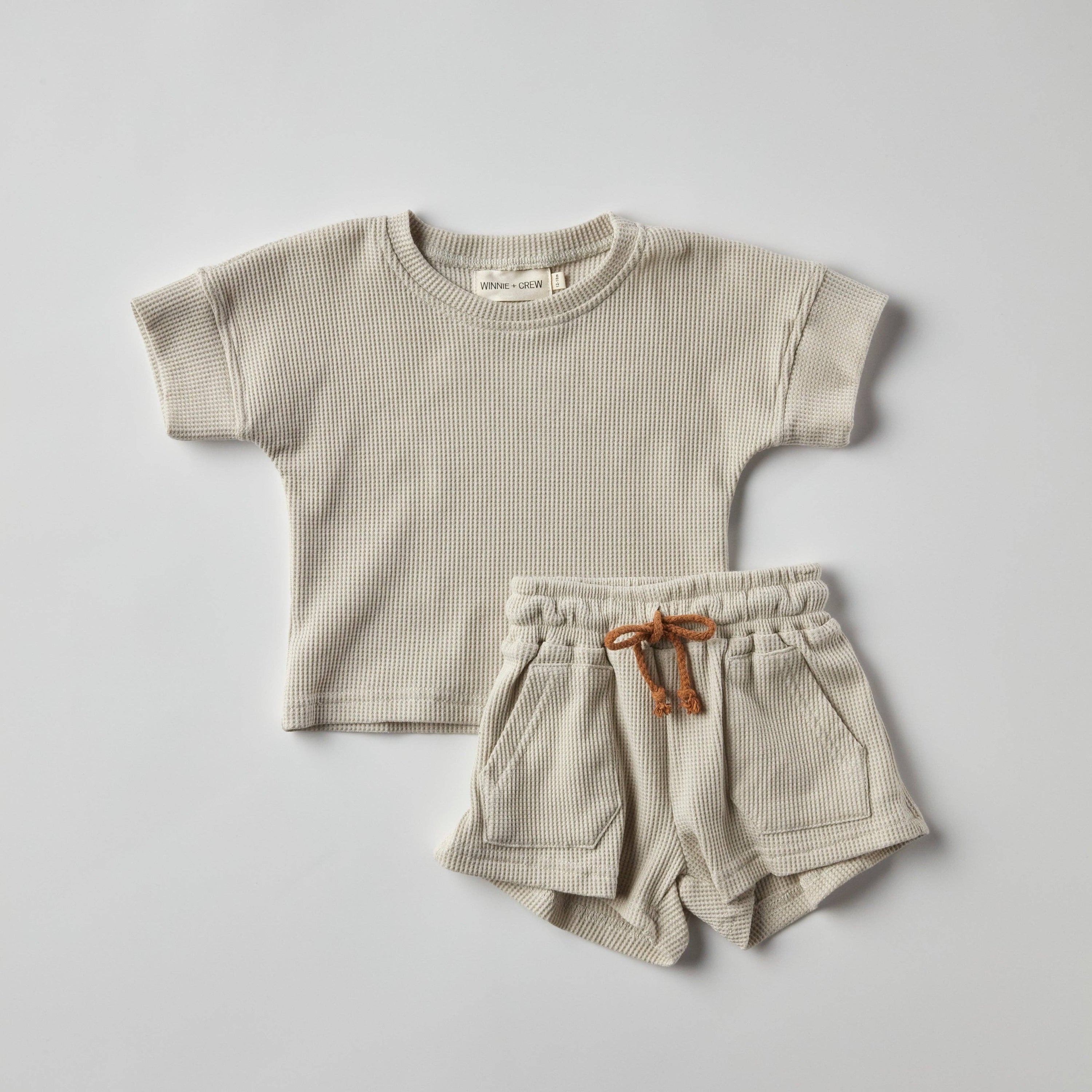 Winnie + Crew - Oakley Waffle Set in Light Grey