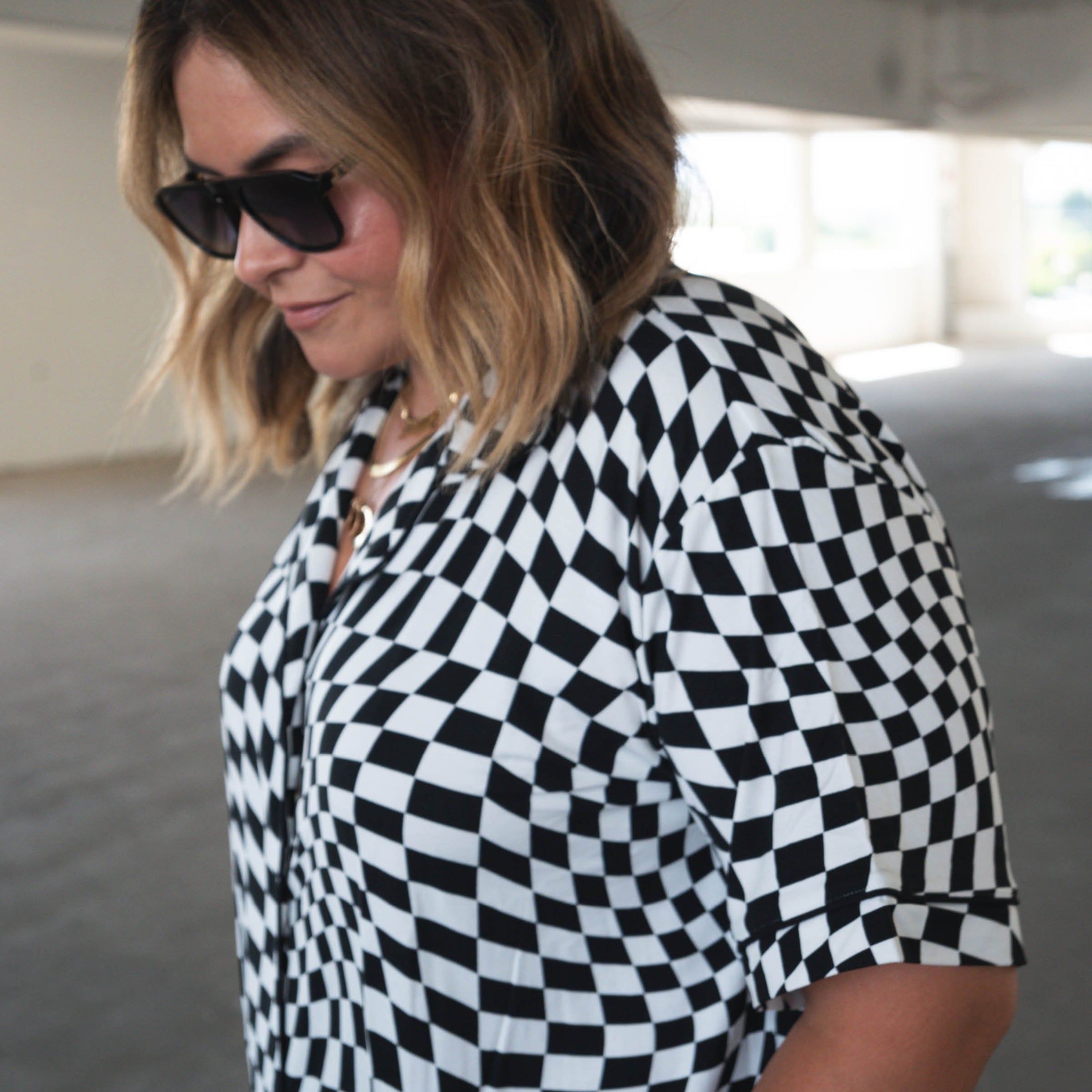 B&W Wavy Checker | Women's Flare Set