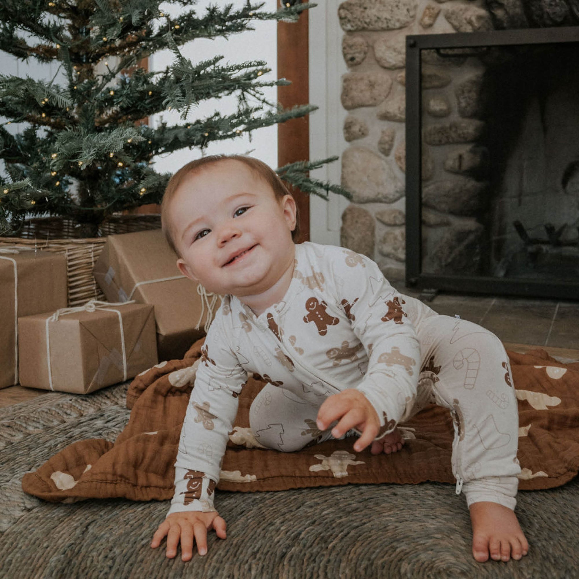 Gingerbread | Bamboo Zip Romper