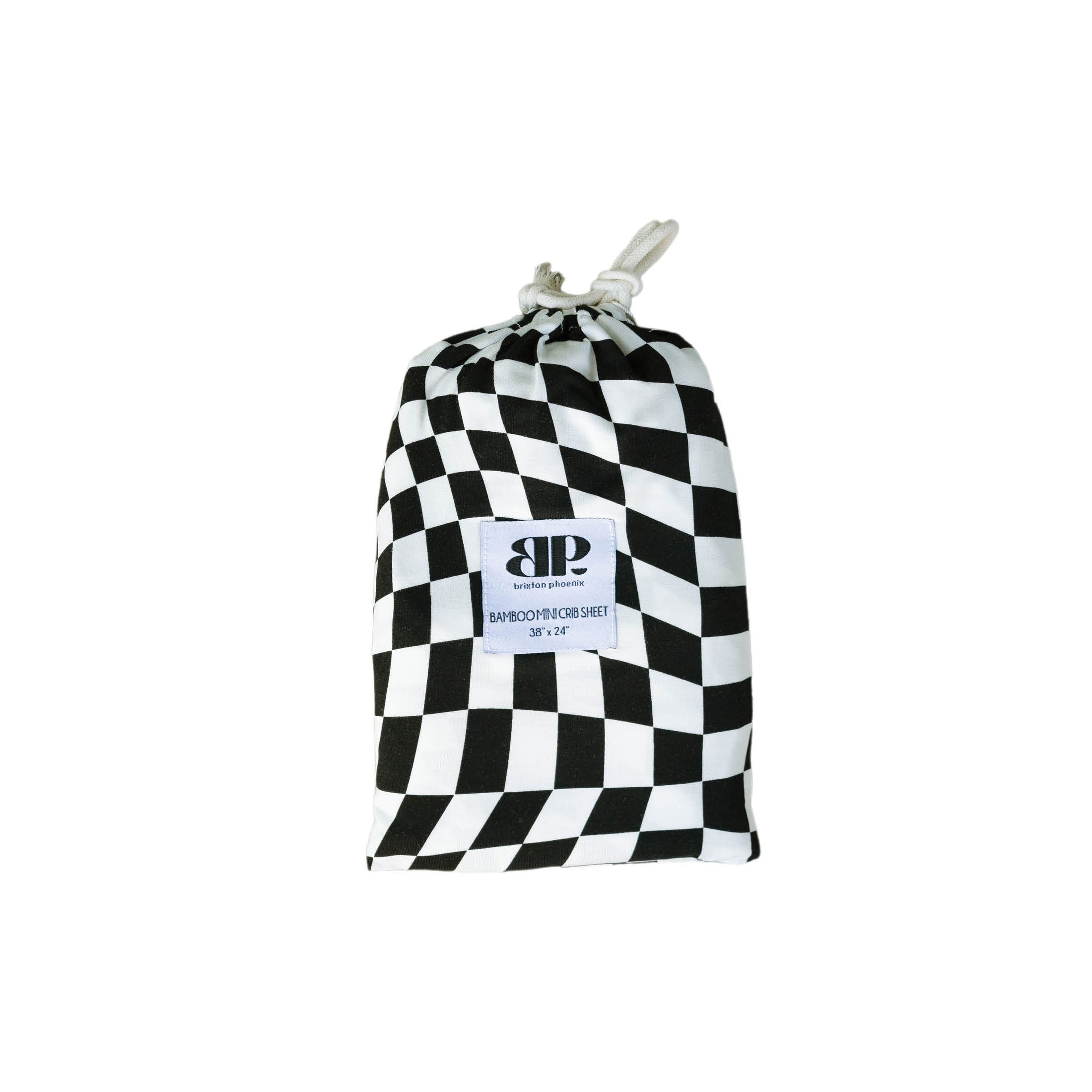 B&W Wavy Checker | Bamboo Crib Sheet