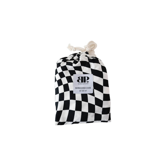 B&W Wavy Checker | Bamboo Changing Pad Cover