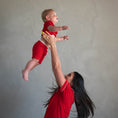 Load image into Gallery viewer, Crimson Red | Ribbed Bamboo Short Set
