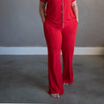 Load image into Gallery viewer, Crimson Red | Women's Ribbed Bamboo Flare Set
