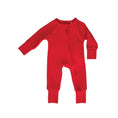 Load image into Gallery viewer, Crimson Red | Ribbed Bamboo Zip Romper
