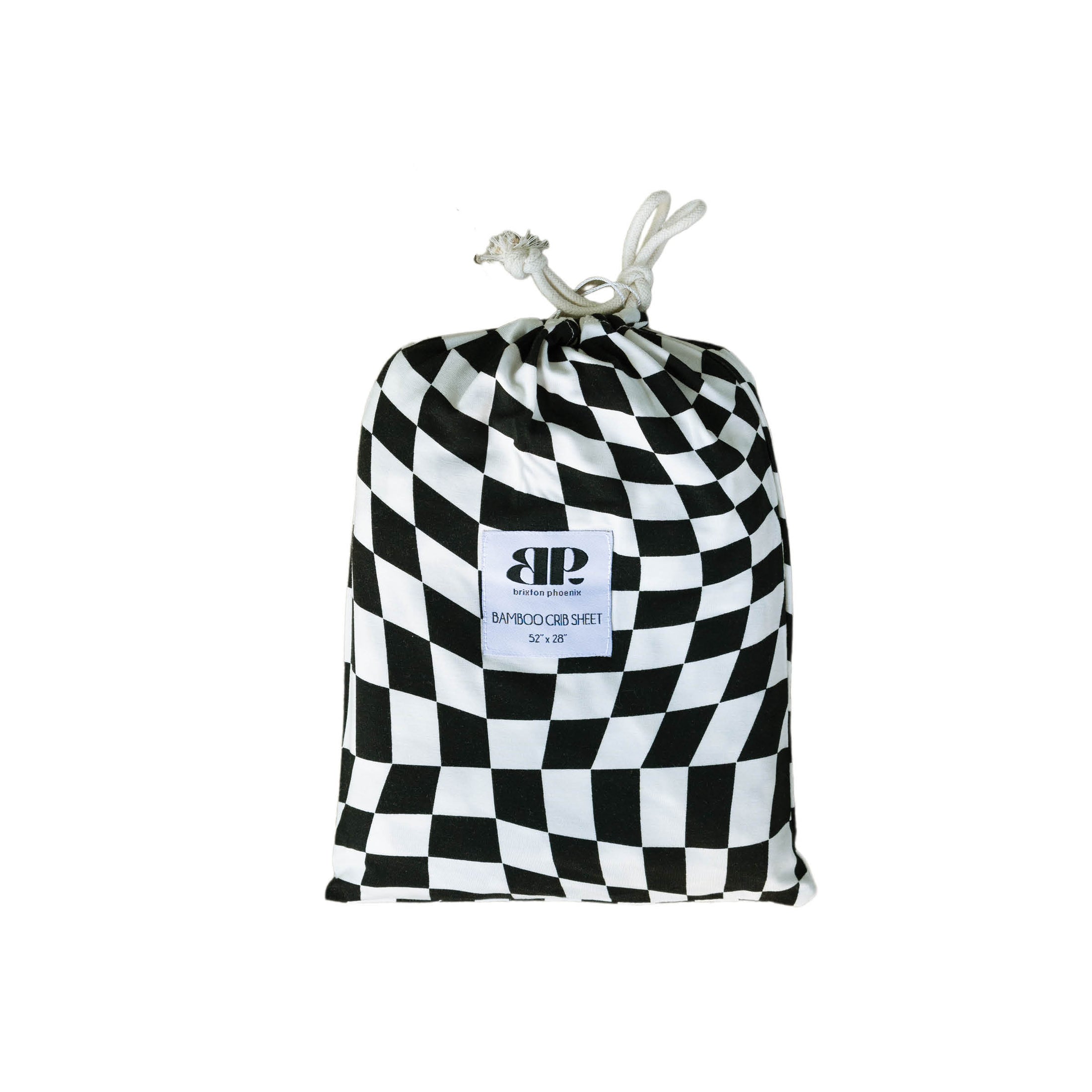 B&W Wavy Checker | Bamboo Crib Sheet