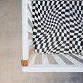 Load image into Gallery viewer, B&W Wavy Checker | Bamboo Crib Sheet
