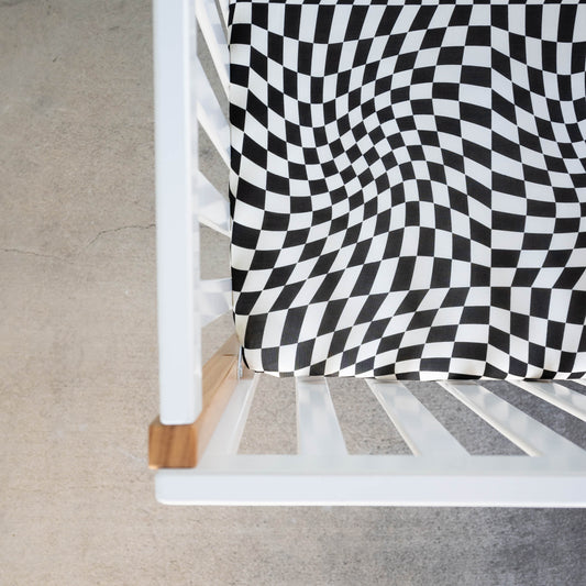 B&W Wavy Checker | Bamboo Crib Sheet