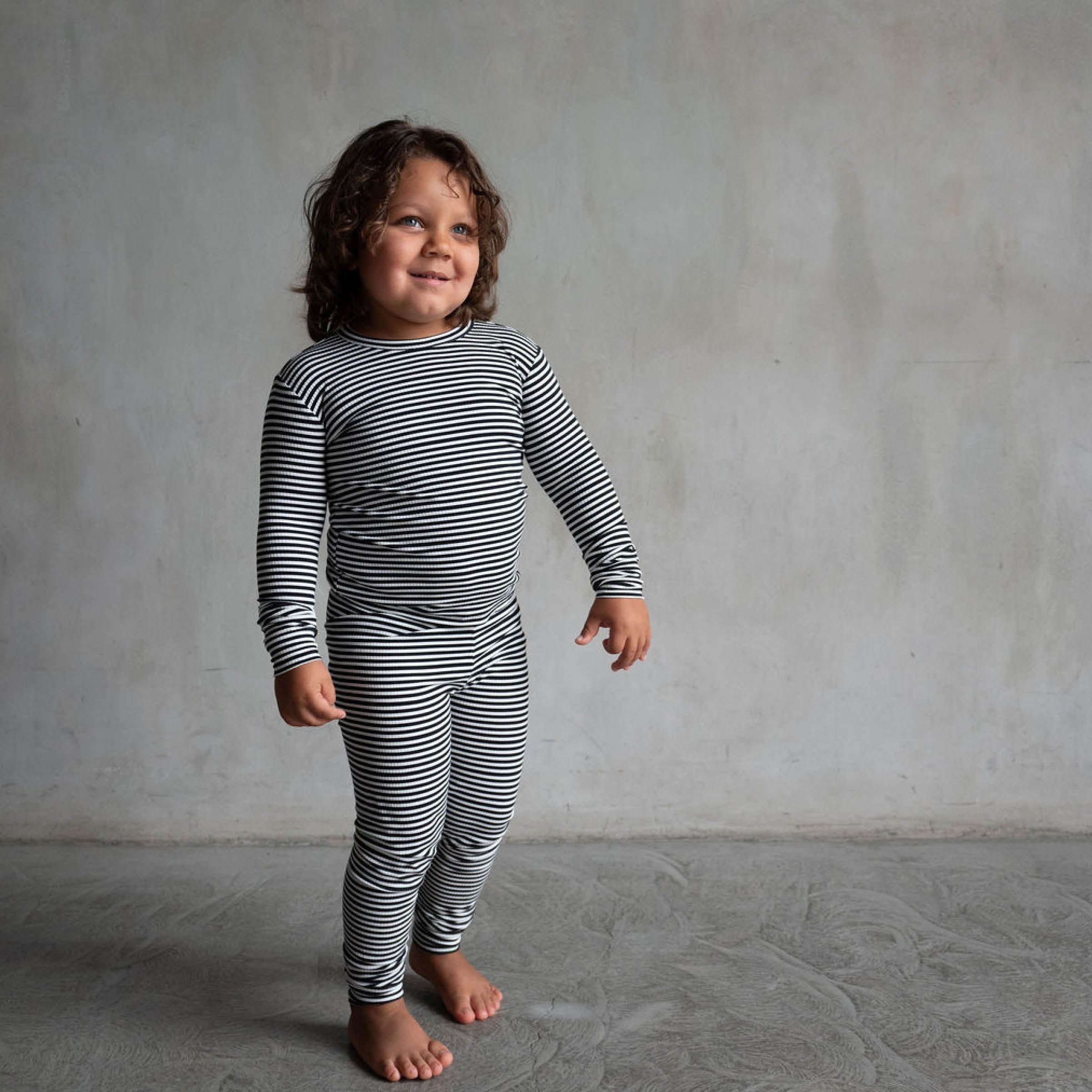 *PRE-ORDER 9/29* Midnight Stripe | Ribbed Bamboo Two Piece Set
