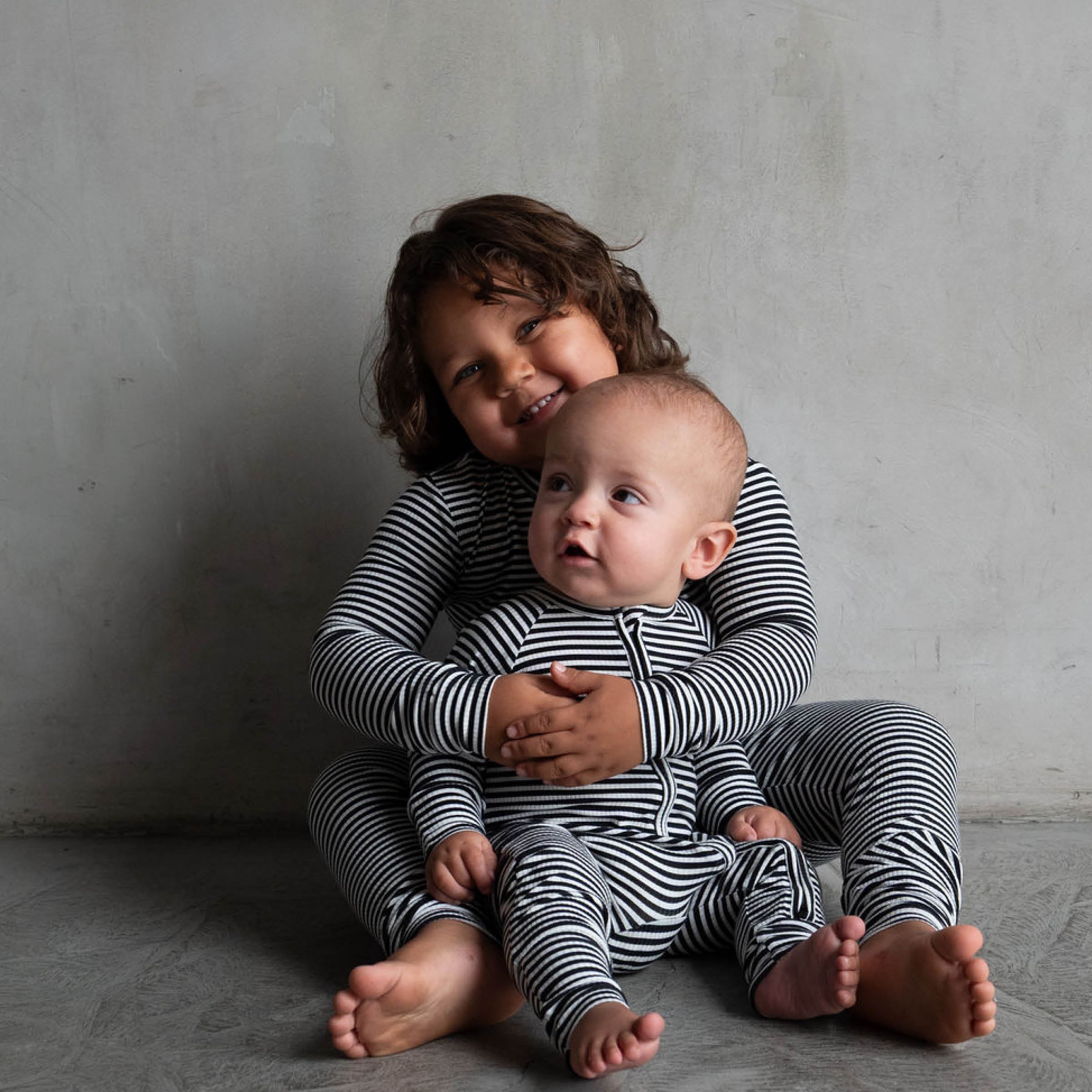 *PRE-ORDER 9/29* Midnight Stripe | Ribbed Bamboo Two Piece Set