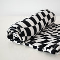 Load image into Gallery viewer, B&W Wavy Checker | Bamboo Swaddle
