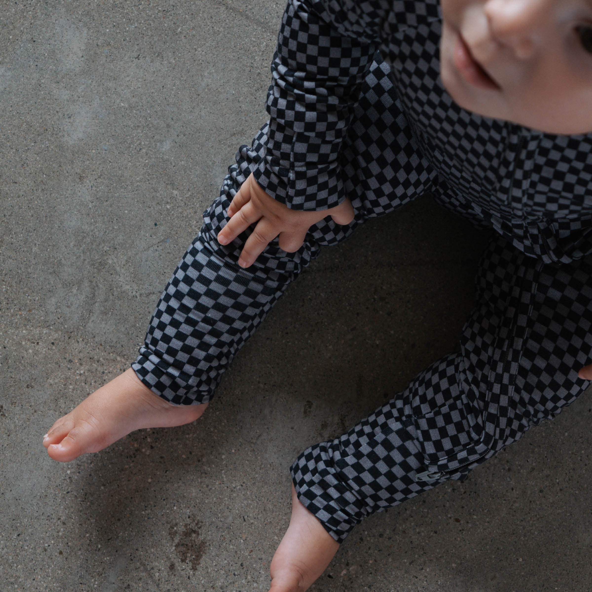 Midnight Checker | Bamboo Zip Romper