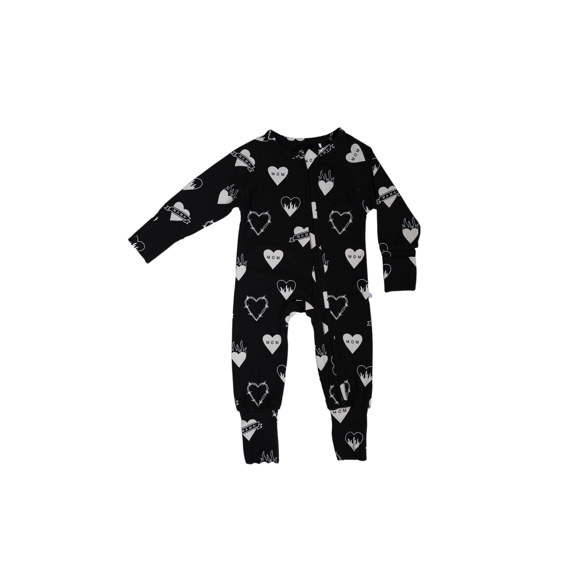 Tattoo Heart | Bamboo Zip Romper