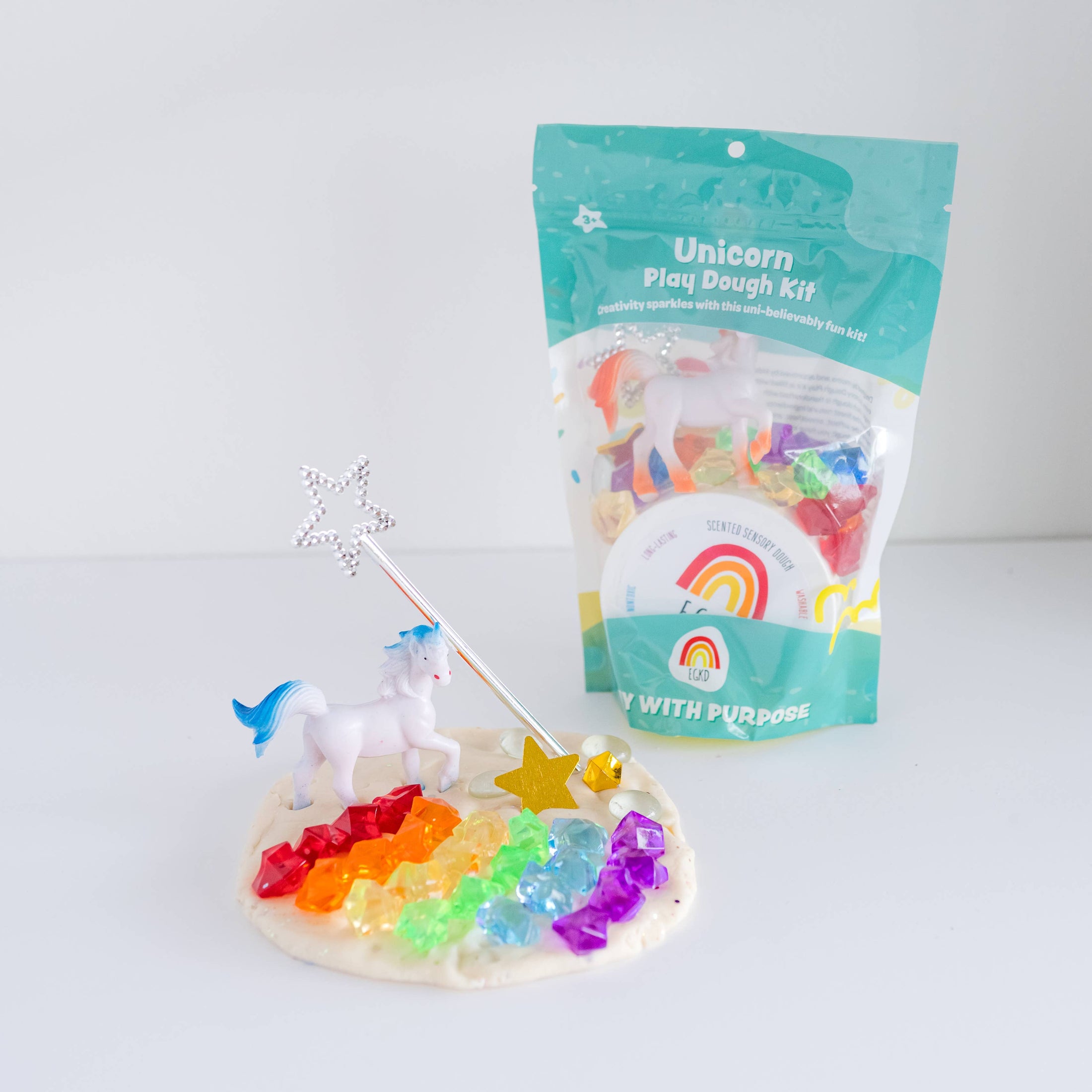 Unicorn Rainbow (Vanilla Buttercream) Sensory Dough Play Kit: Scented